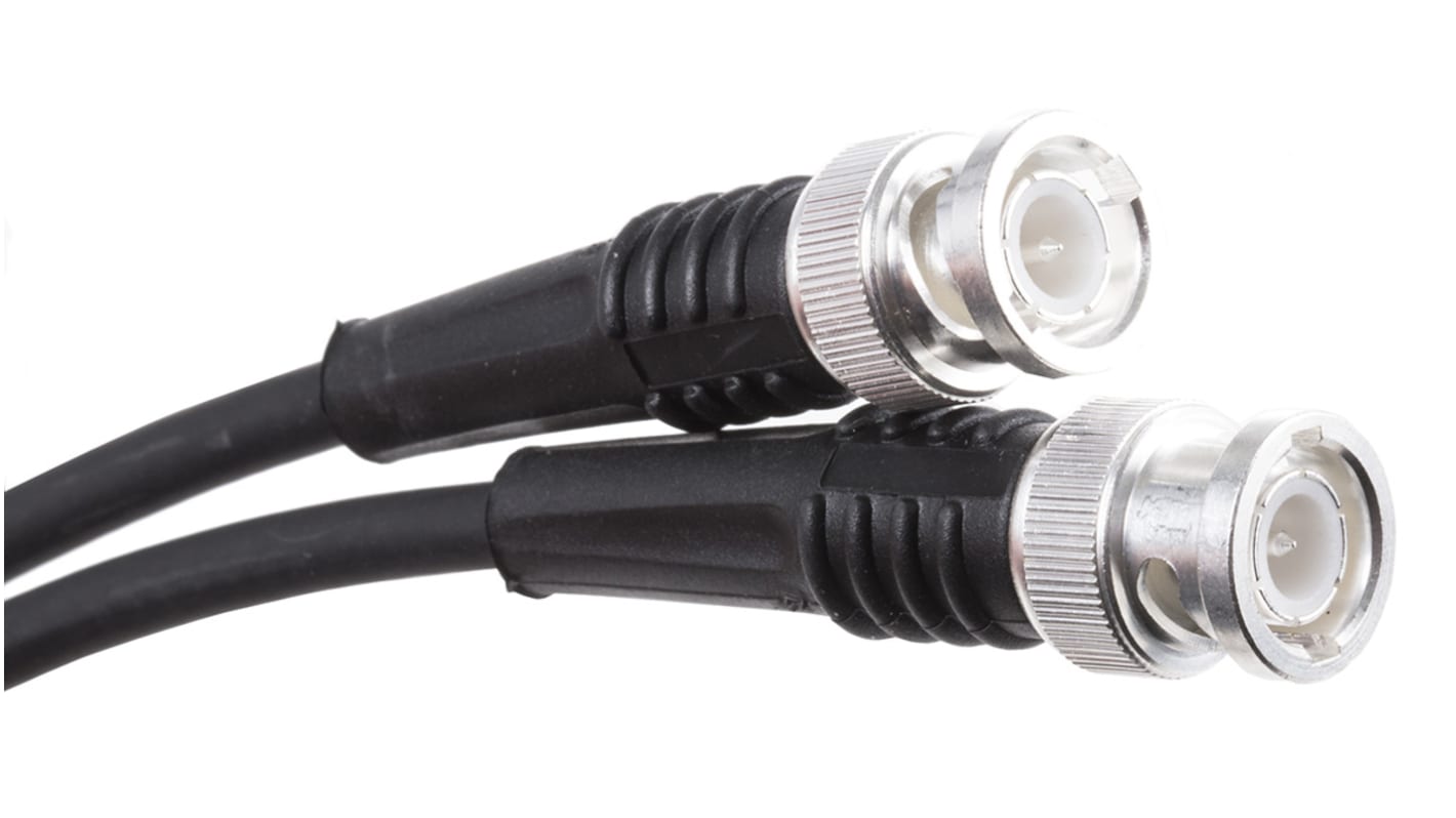 TE Connectivity Male BNC to Male BNC Coaxial Cable, 1.8m, RG58 Coaxial, Terminated
