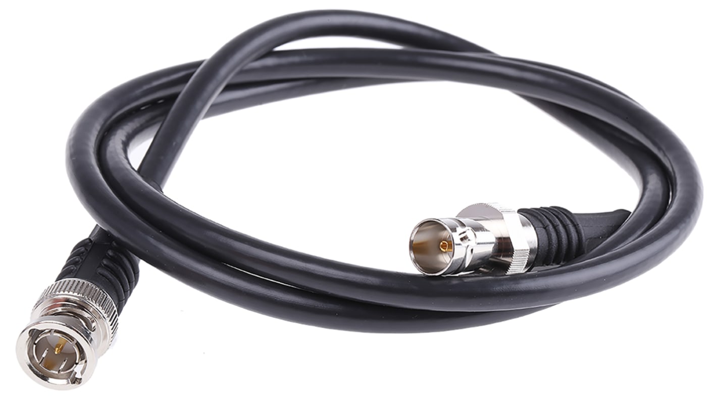 TE Connectivity Coaxial Cable, 1m, RG59 Coaxial, Terminated