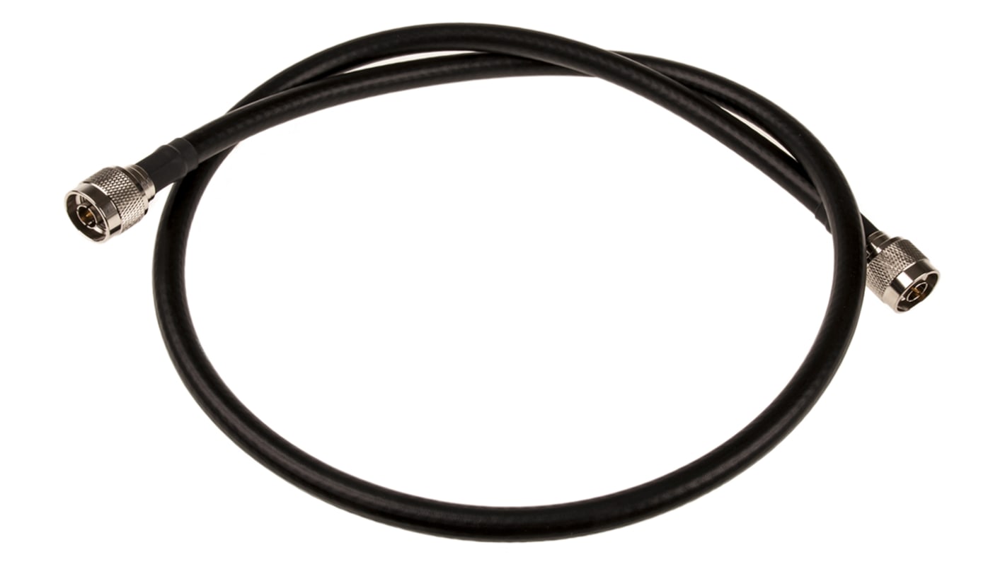 TE Connectivity Male N Type to Male N Type, 1m, RG213 Coaxial, Terminated50 Ω