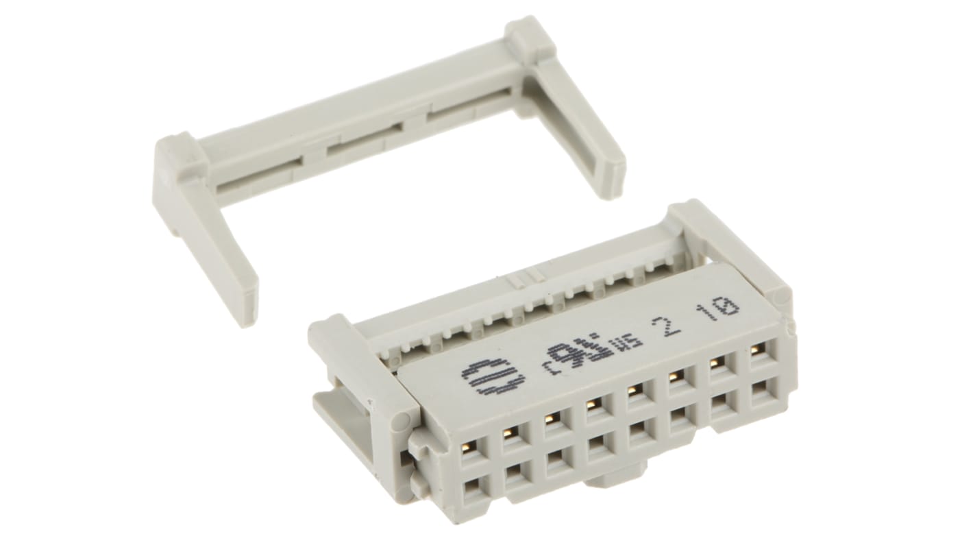 Conector IDC hembra Harting serie SEK-18 de 16 vías, paso 2.54mm, 2 filas, Montaje de Cable