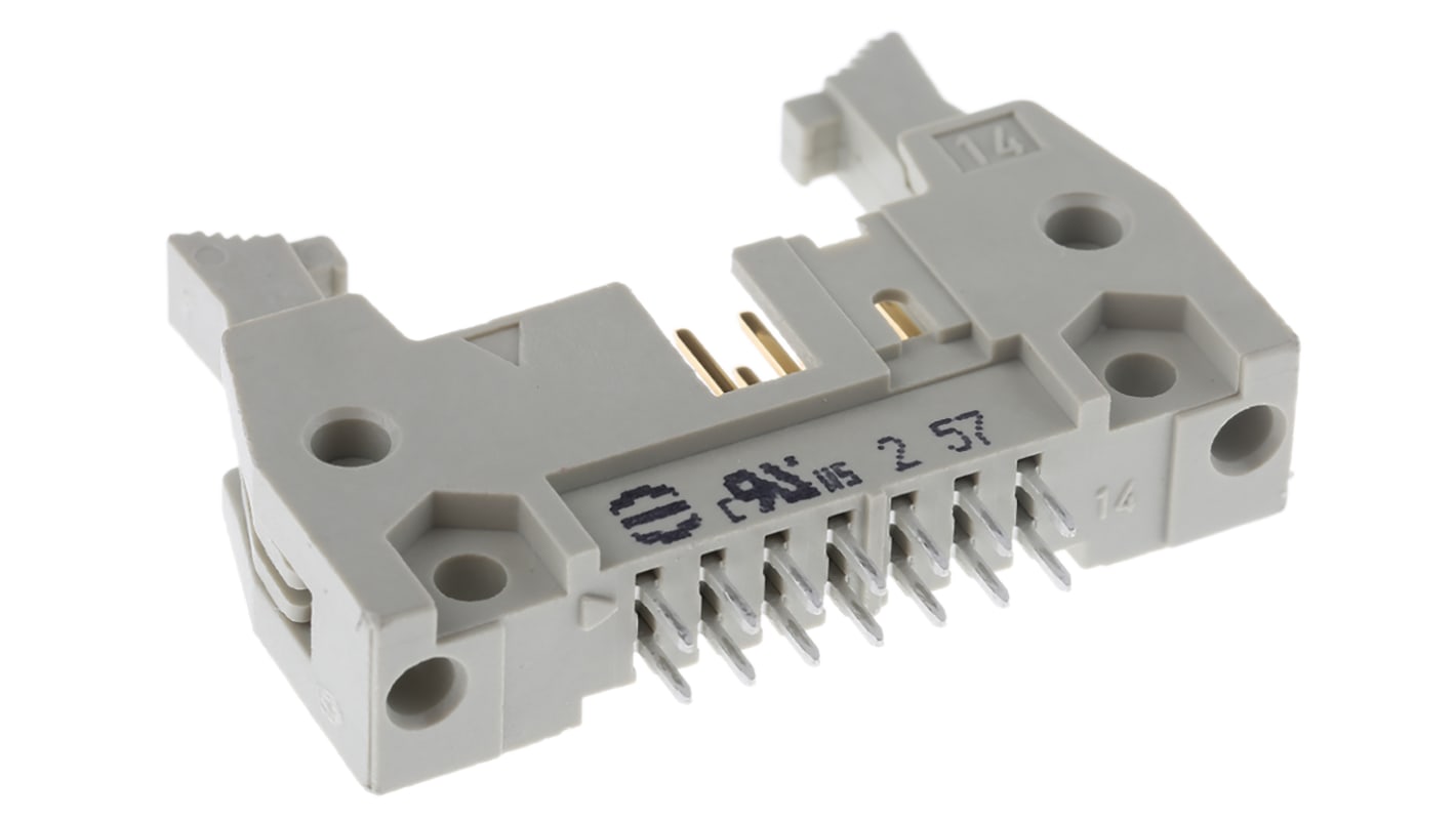 Harting SEK 18 Series Straight Through Hole PCB Header, 14 Contact(s), 2.54mm Pitch, 2 Row(s), Shrouded