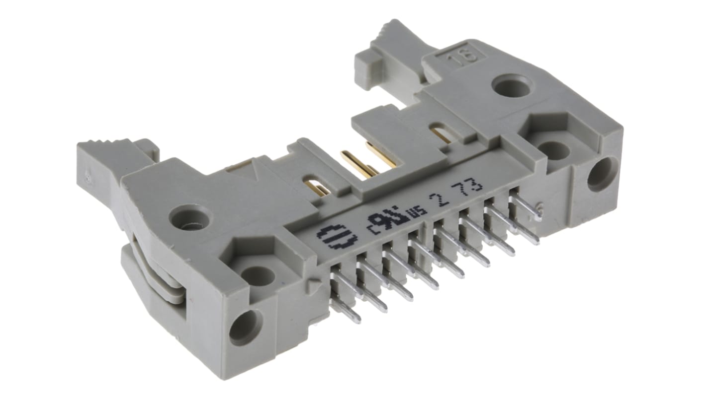 HARTING SEK 18 Series Straight Through Hole PCB Header, 16 Contact(s), 2.54mm Pitch, 2 Row(s), Shrouded