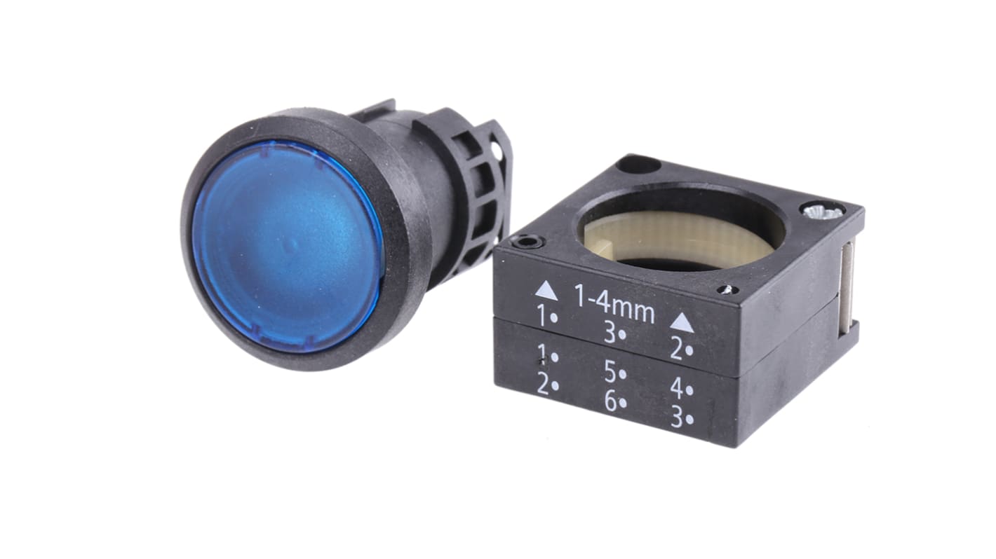 Siemens 3SB3 Series Blue Round, Momentary Actuation, 22mm Cutout