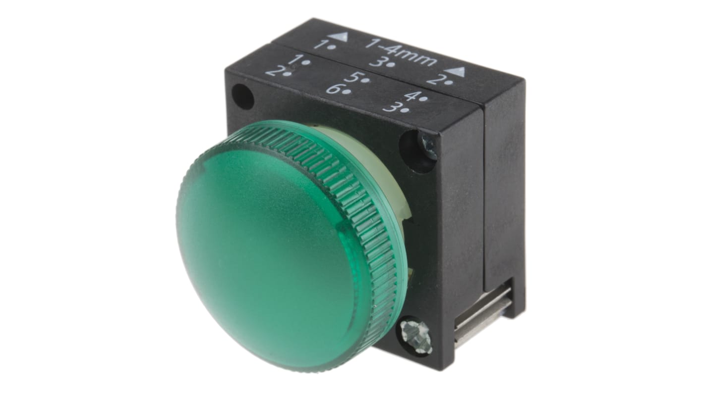 Siemens Green Pilot Light Head, 22mm Cutout 3SB3 Series