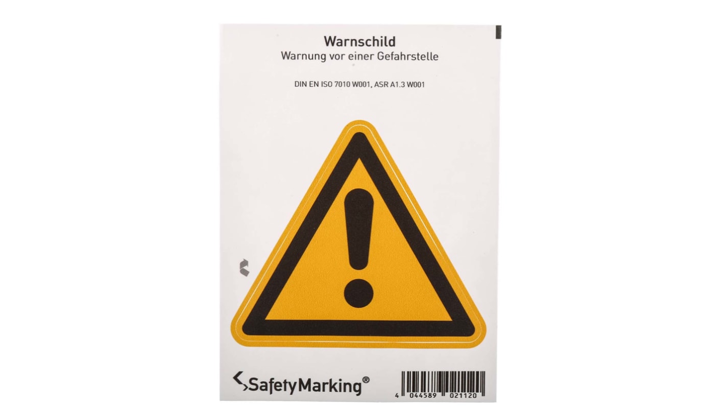 Wolk Self-Adhesive General Hazard Hazard Warning Sign