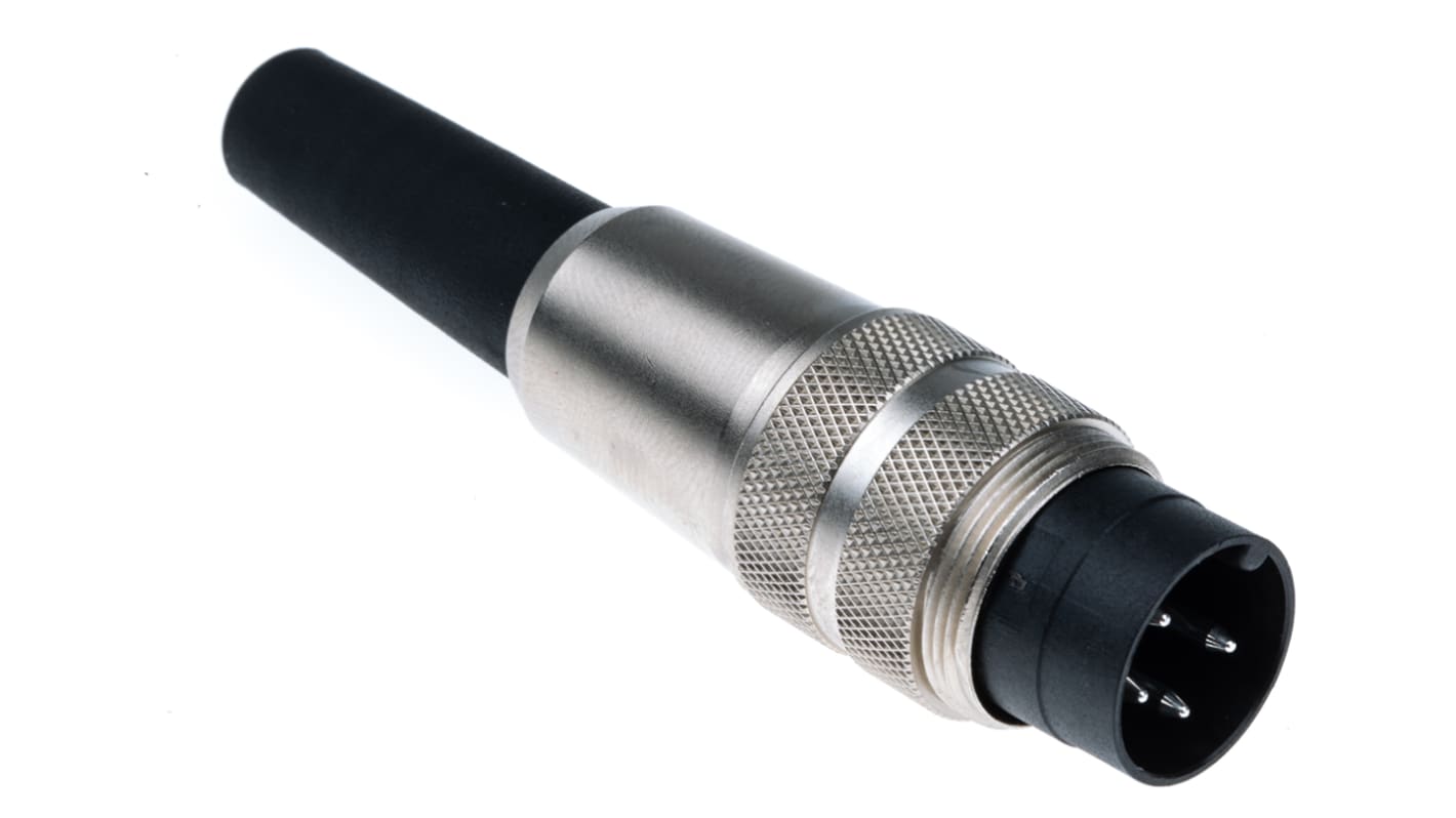 binder Circular Connector, 4 Contacts, Cable Mount, M16 Connector, Plug, Male, IP40, 680 Series
