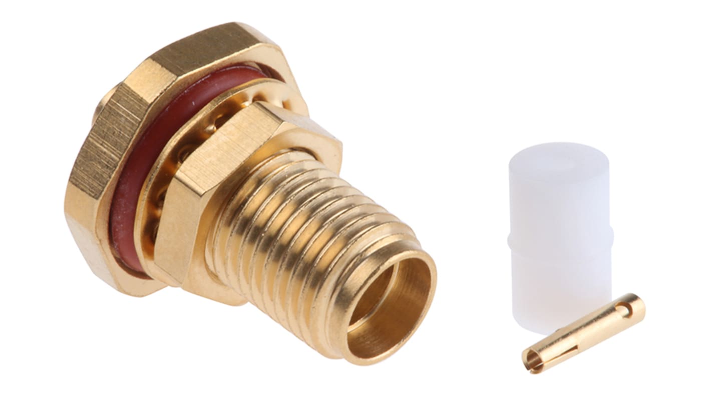 Radiall Buchse Koaxialsteckverbinder SMA-Steckverbinder, Tafelmontage Löt-Anschluss, für RG405-Kabel, 50Ω mit