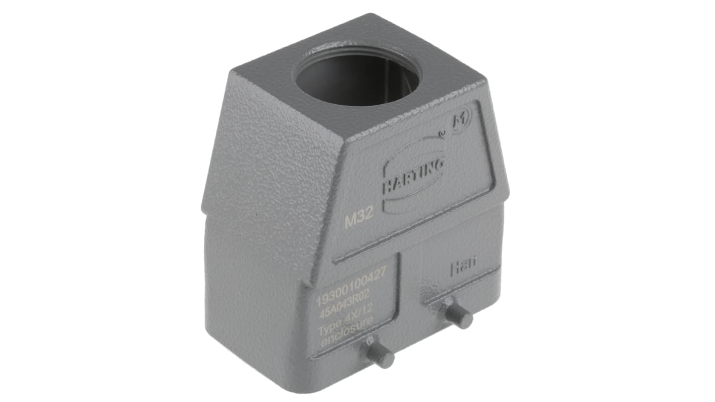 HARTING Han B Heavy Duty Power Connector Hood, Top Entry