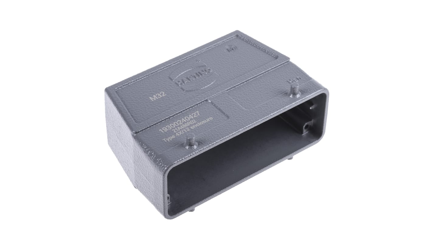 HARTING Han B Heavy Duty Power Connector Hood, M32 Thread, Top Entry