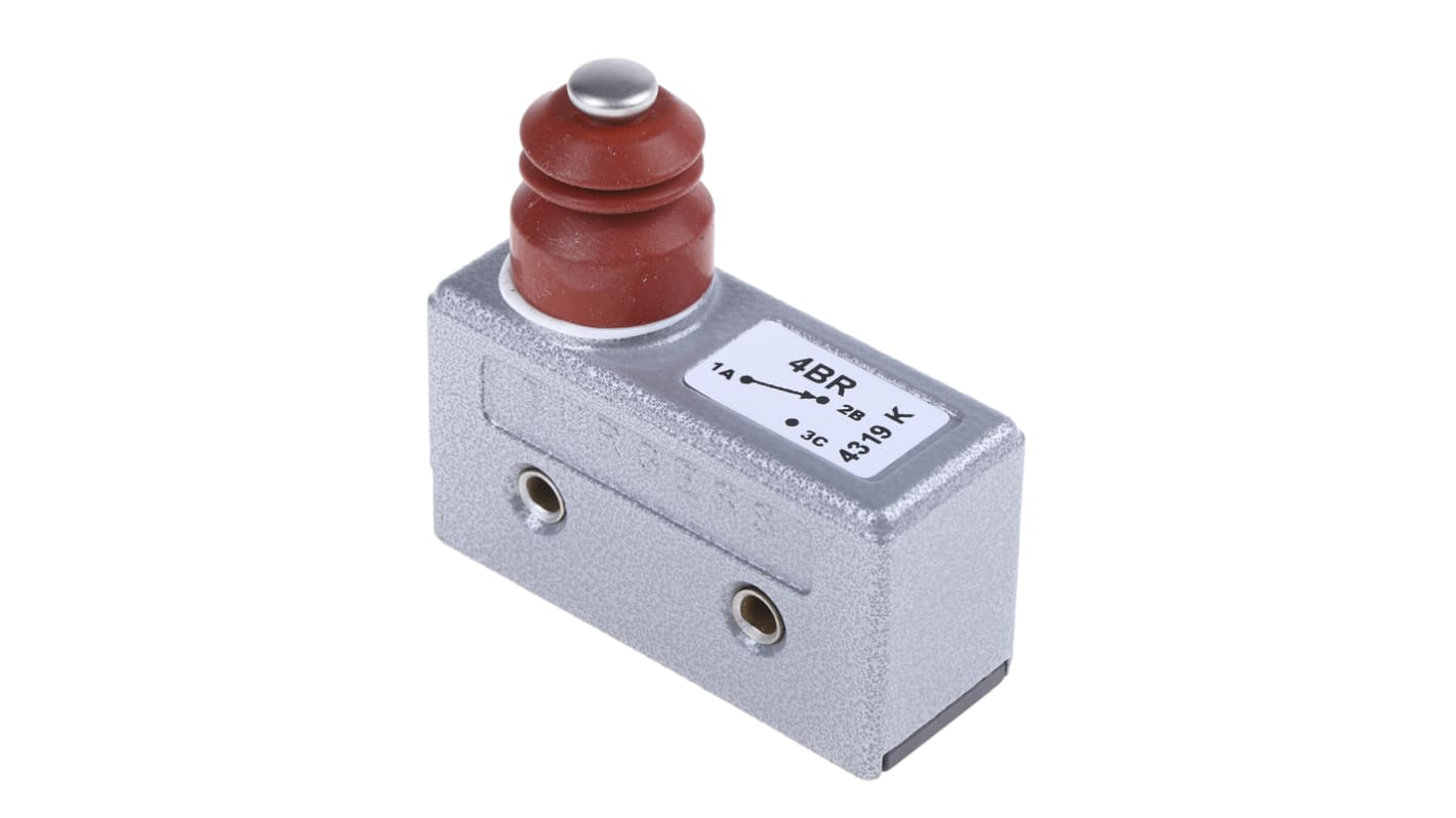 Saia-Burgess Plunger Micro Switch, Screw Terminal, 15 A @ 250 V ac, SPDT, IP54