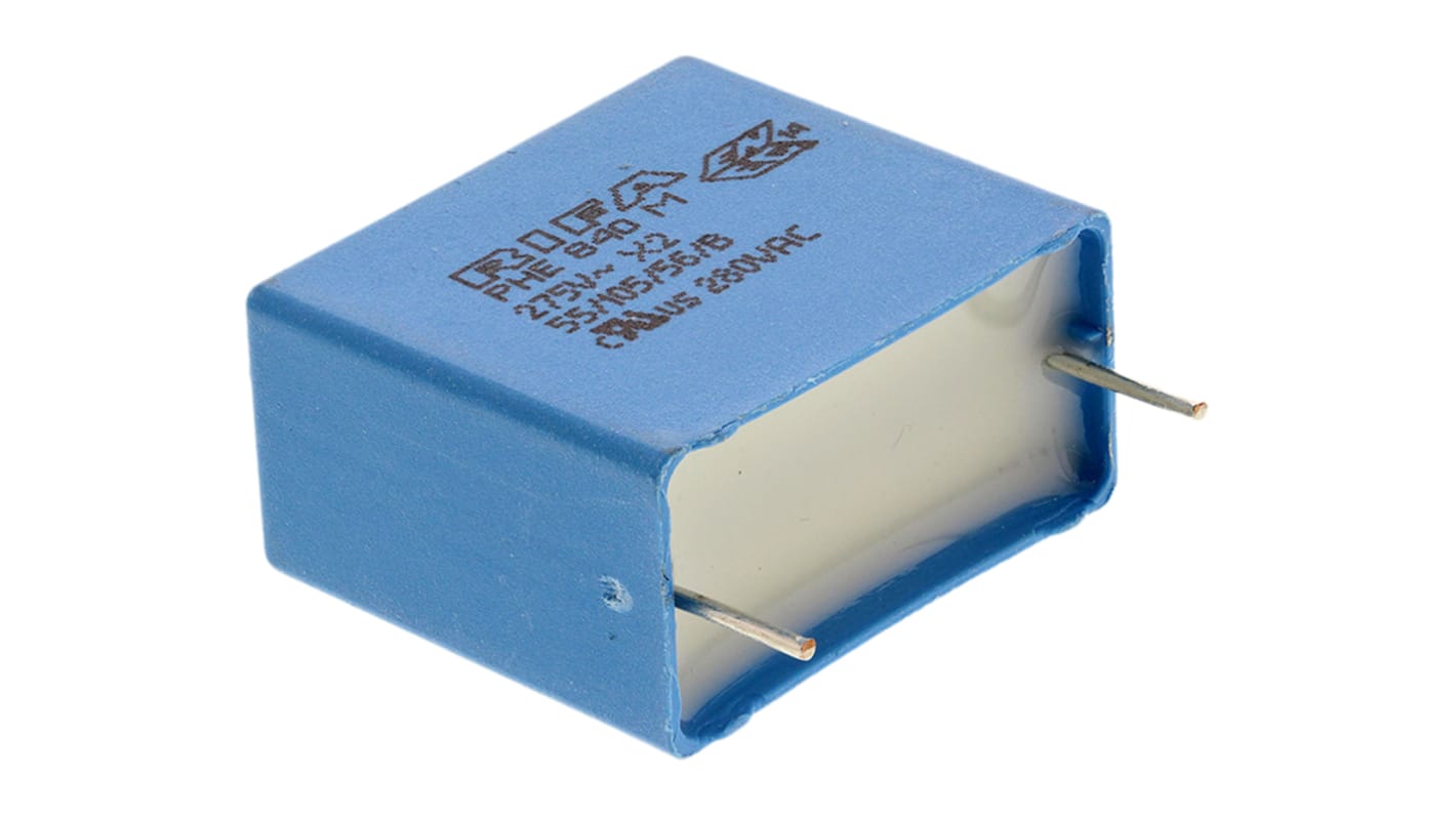 KEMET PHE840 Metallised Polypropylene Film Capacitor, 275V ac, ±20%, 1μF, Through Hole