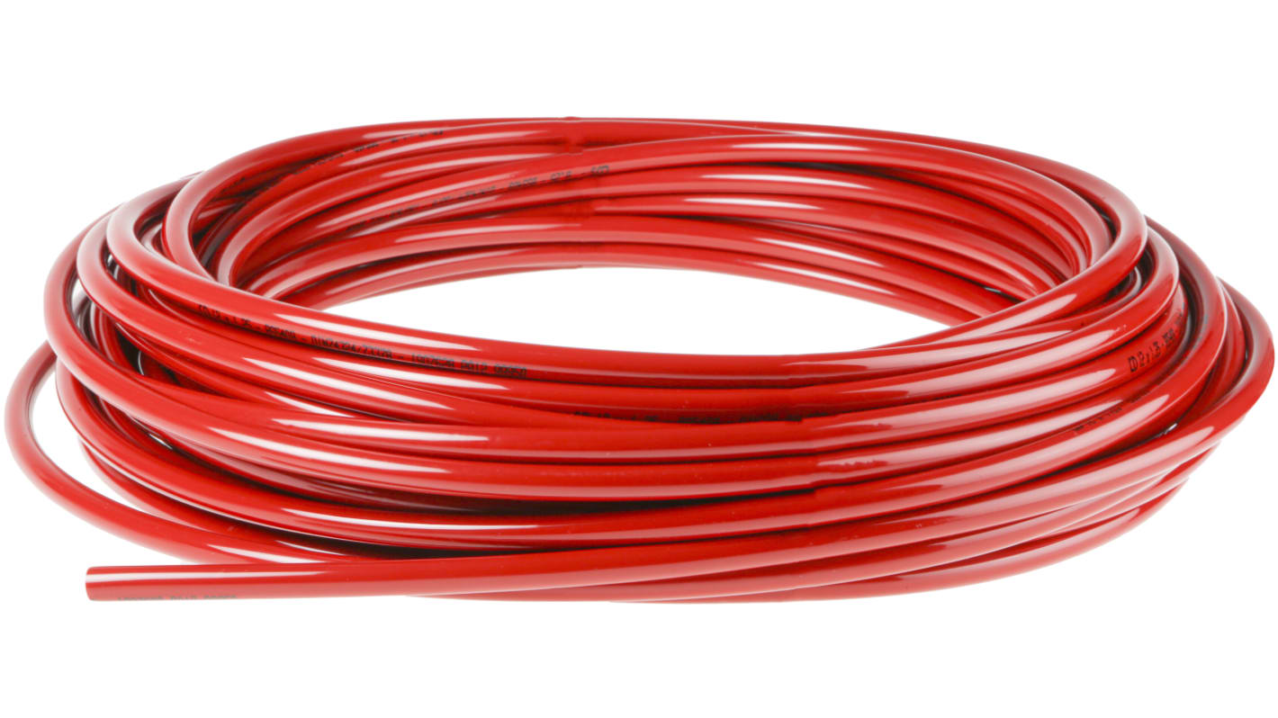 Tubo per aria compressa RS PRO in Nylon, Ø int. 10mm, Ø est. 12mm, lungh. 30m, col. Rosso