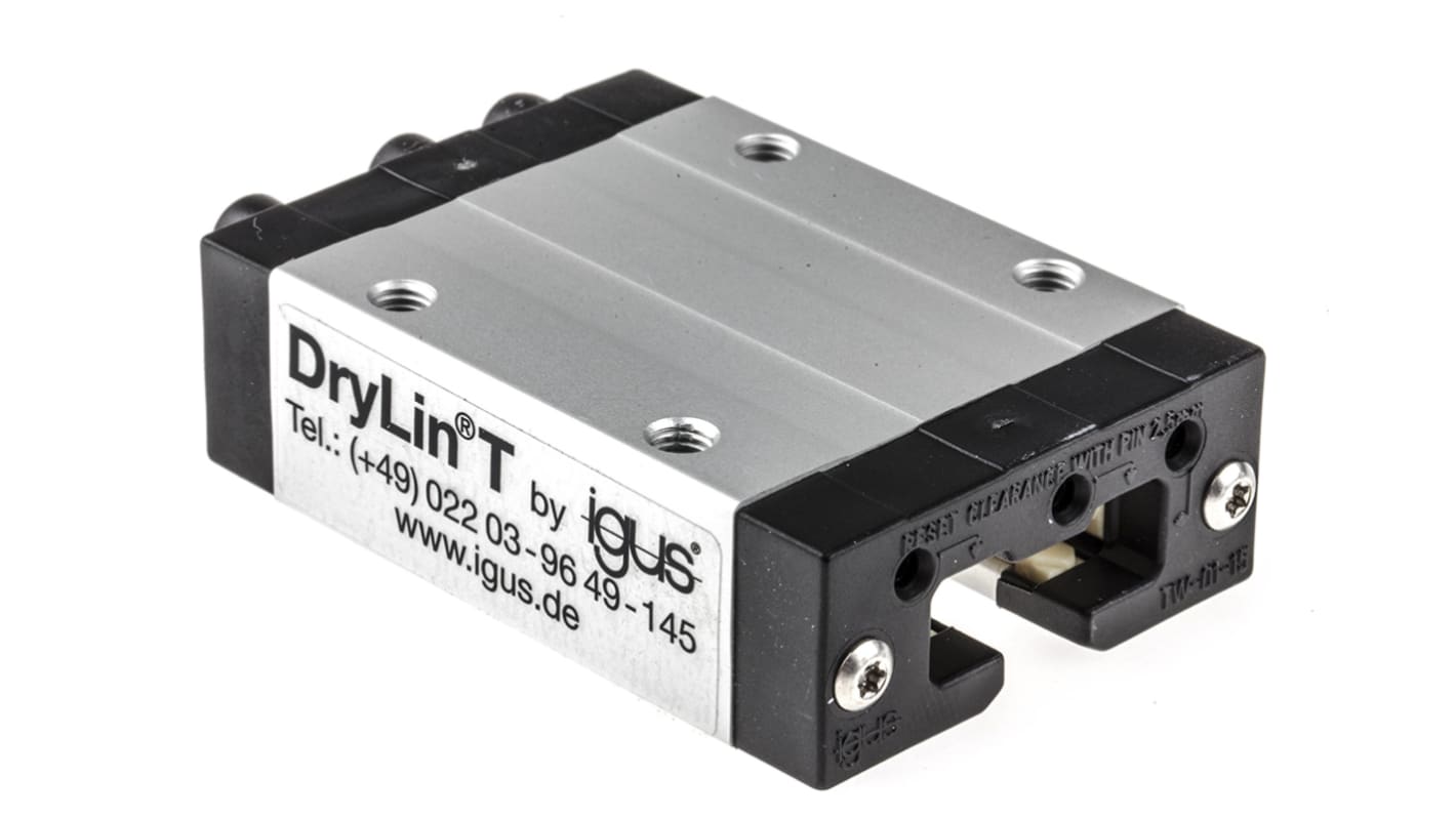 Igus T Linearführung Schlitten für 22mm-Schienen, 74mm x 47mm, 4kN