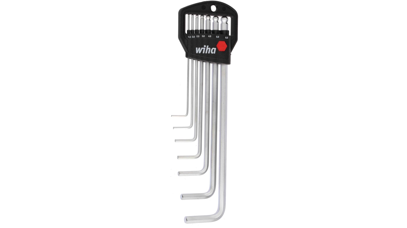 Wiha 7 piece L Shape Metric Hex Key Set, 1.5 → 6mm