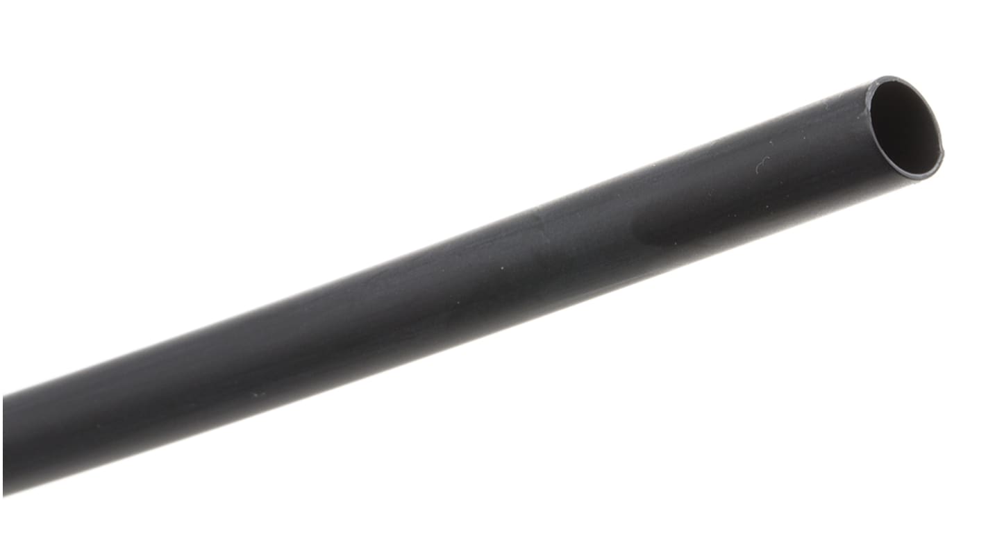 RS PRO Halogen Free Heat Shrink Tubing, Black 6.4mm Sleeve Dia. x 300mm Length 2:1 Ratio