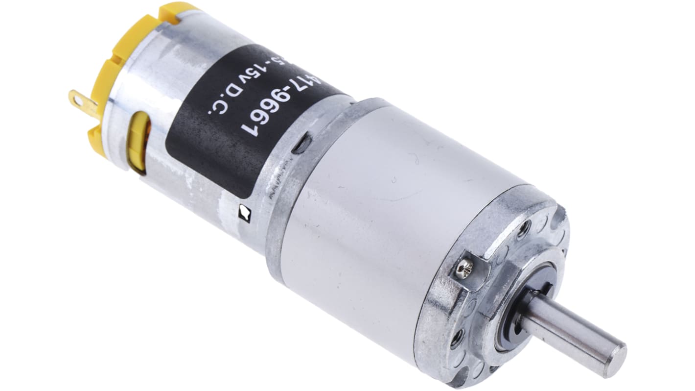 RS PRO Brushed Geared DC Geared Motor, 7.92 W, 12 V dc, 98 Ncm, 99 rpm, 6mm Shaft Diameter