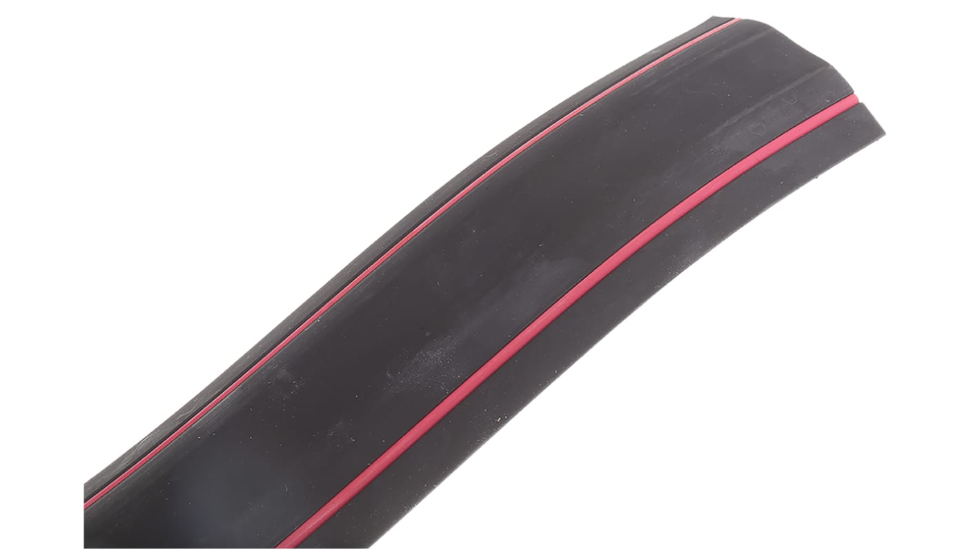 RS PRO 3m Black/Red Cable Cover in Rubber, 30 x 10mm Inside dia.