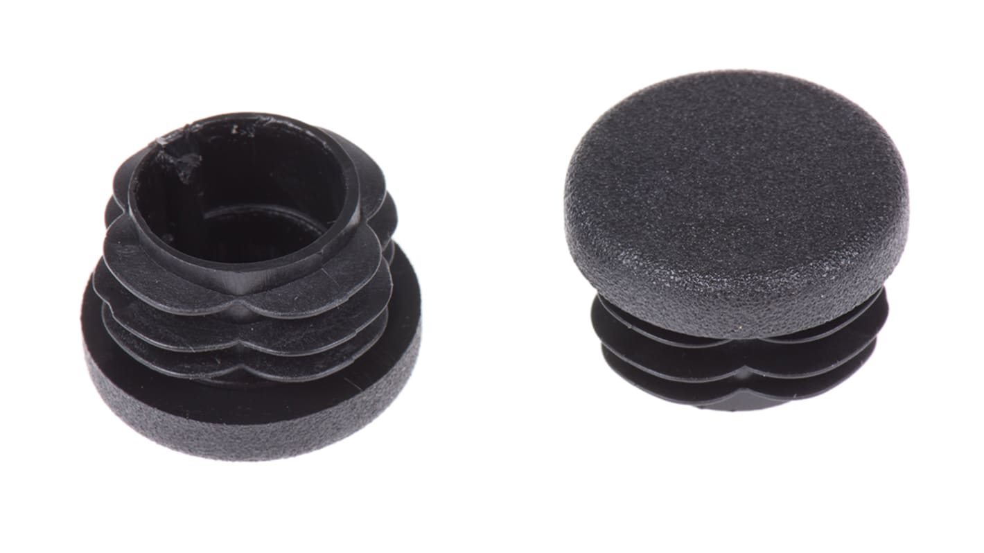 Rose+Krieger Black Round Tube Plug, 25 mm Strut Profile