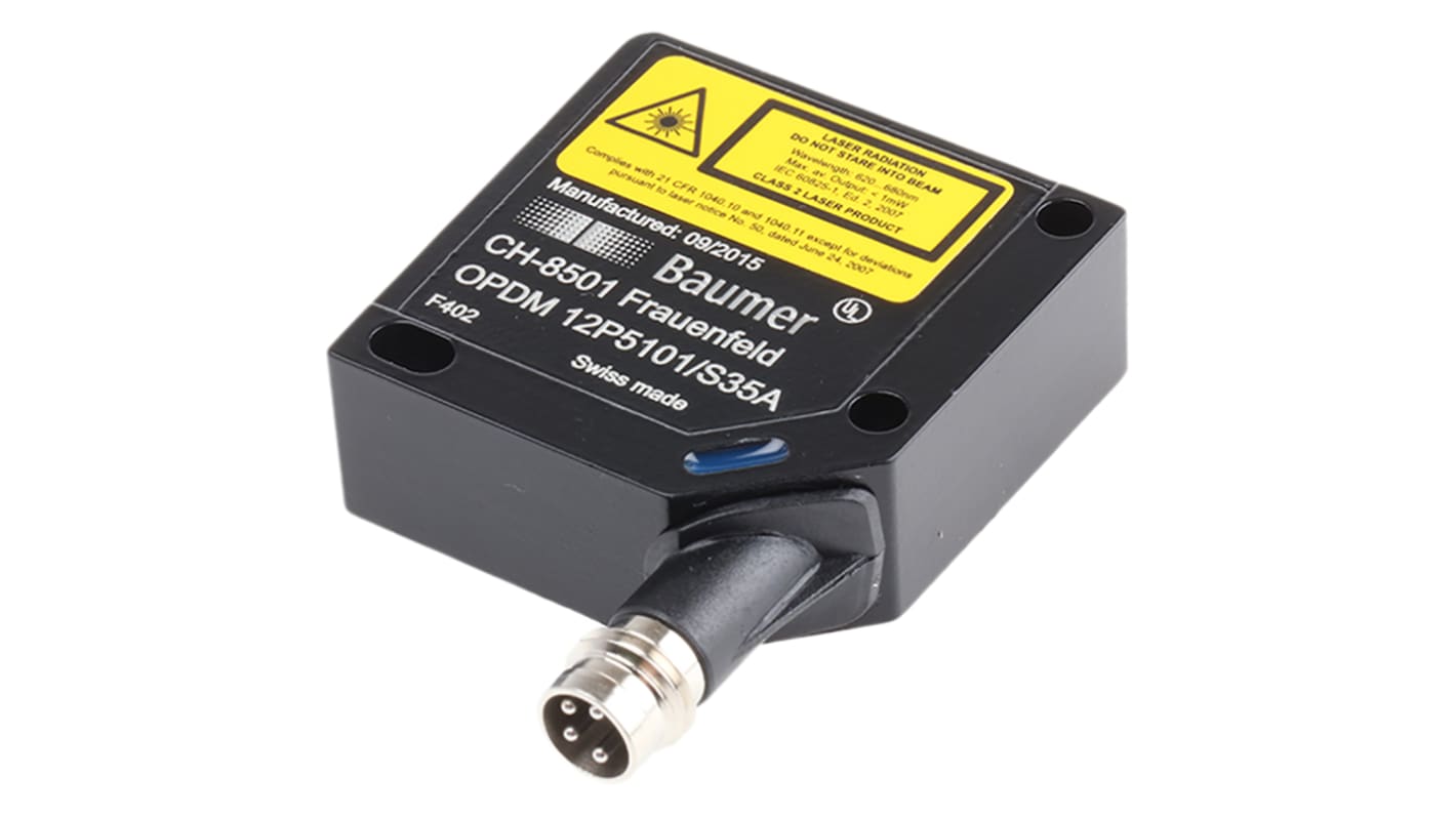 Rs-Online Sensore fotoelettrico Cilindrico Baumer a retroriflessione rilevamento 7 m uscita PNP
