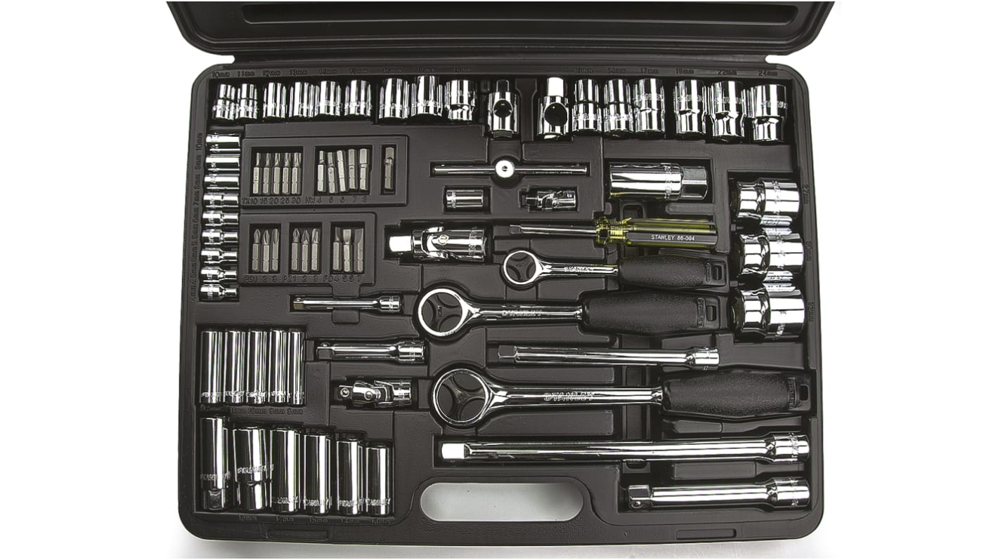 Stanley 4 → 32mm, 75件, 1/2 in, 1/4 in, 3/8 in驱动头, 合金钢, 1-87-193