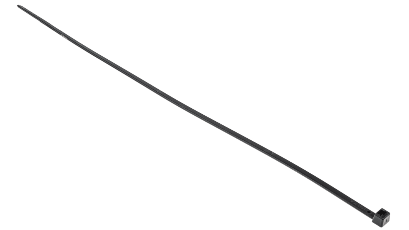 HellermannTyton Cable Tie, 270mm x 4.6 mm, Black Polyamide 6.6 (PA66), Pk-100