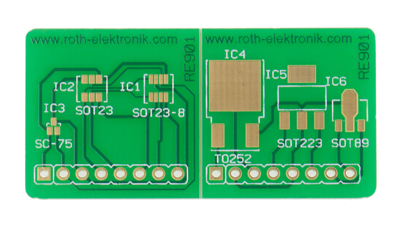 RE901, Single Sided Extender Board Multi Adapter Board FR4 46.72 x 22.86 x 1.5mm