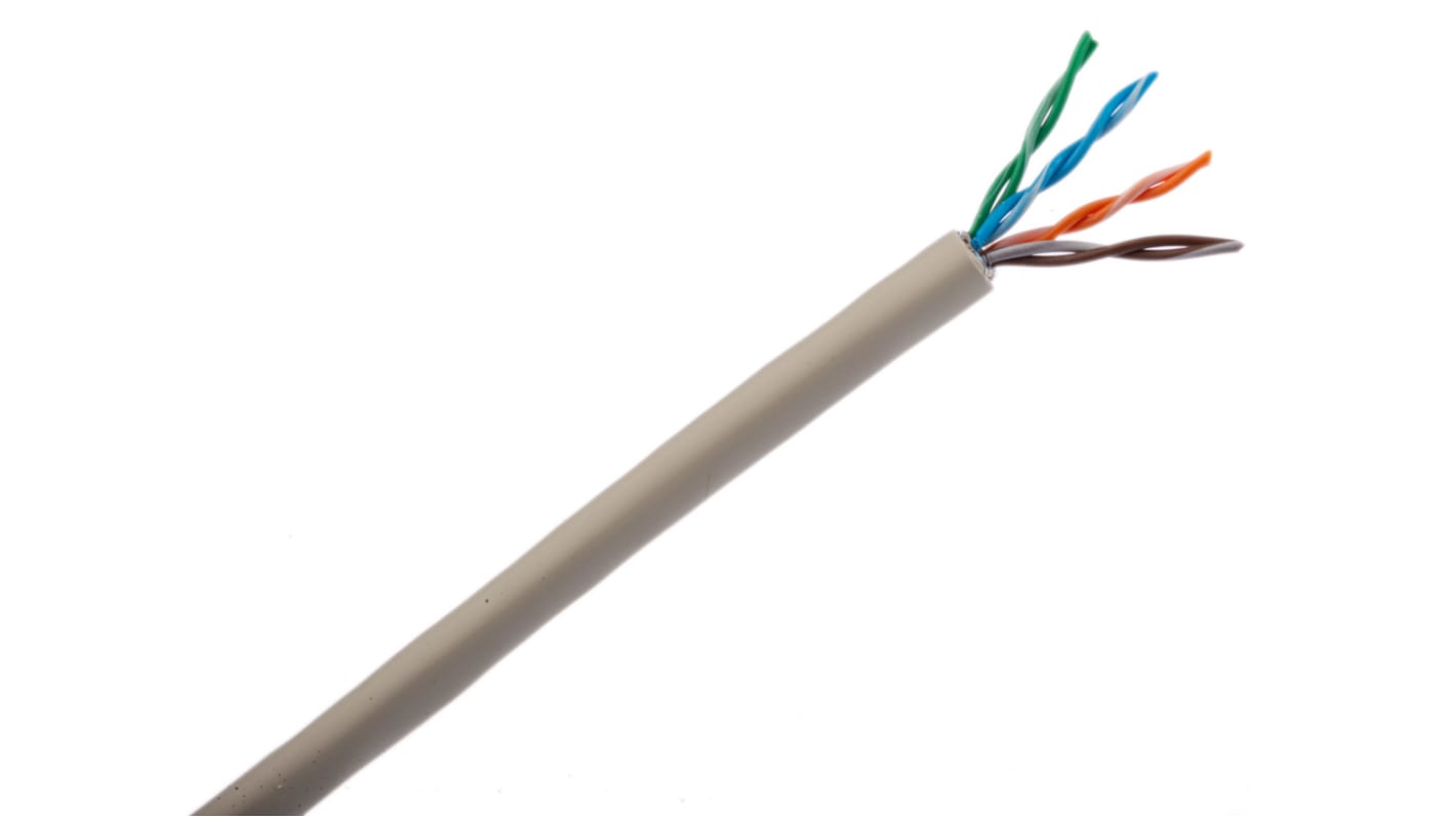 Cable Ethernet Cat5e SF/UTP Belden de color Gris, long. 100m, funda de LSZH, Libre de halógenos y bajo nivel de humo