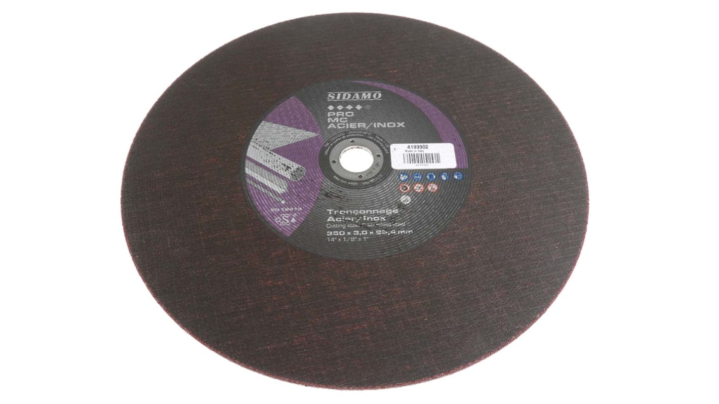 Sidamo Ceramic Cutting Disc, 355mm x 2.8mm Thick, Fine Grade, P120 Grit, 1 in pack