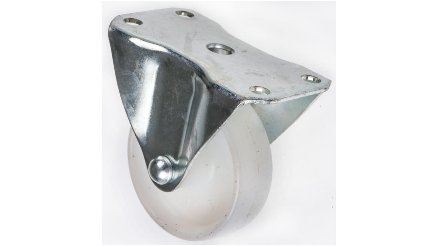 Flexello 中型定向脚轮, 130kg负载, Φ75mm, 95mm总高, 板安装, 平孔轮毂