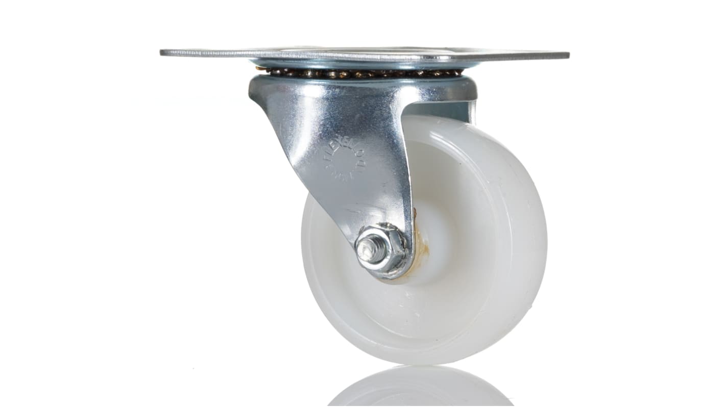 Flexello 中型万向脚轮, 130kg负载, Φ75mm, 95mm总高, 板安装, 平孔轮毂