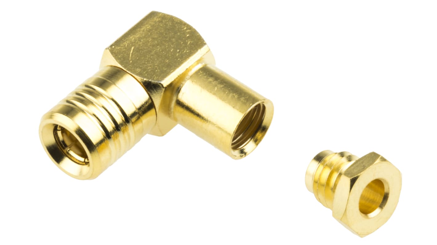 SMB-Stecker, 50Ω, 90°, Kabelmontage, Lötenanschluss, 0 → 4GHz, RG174 A/U, RG188 A/U, RG316/U