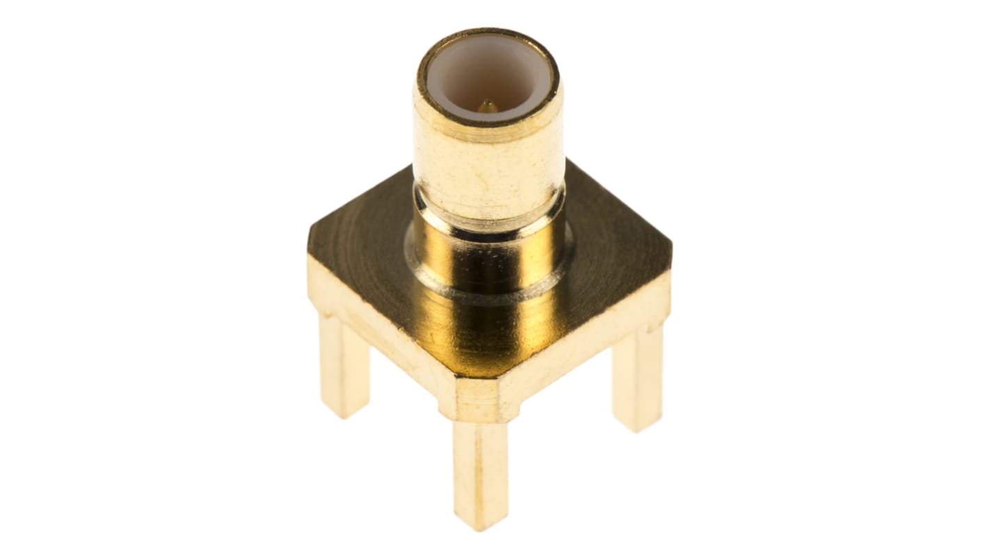 TE Connectivity, jack Through Hole SMB Connector, 50Ω, Solder Termination, Straight Body