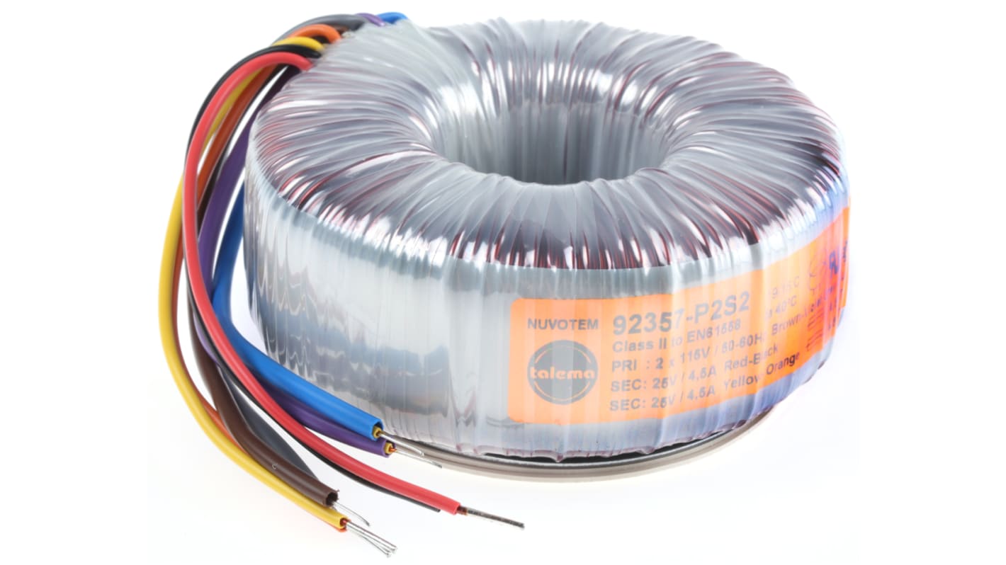 Nuvotem Talema トロイダルトランス,1次:115 V ac, 230 V ac,2 Nuvotem Talema トロイダルトランス,1次:115 V ac, 230 V ac,2