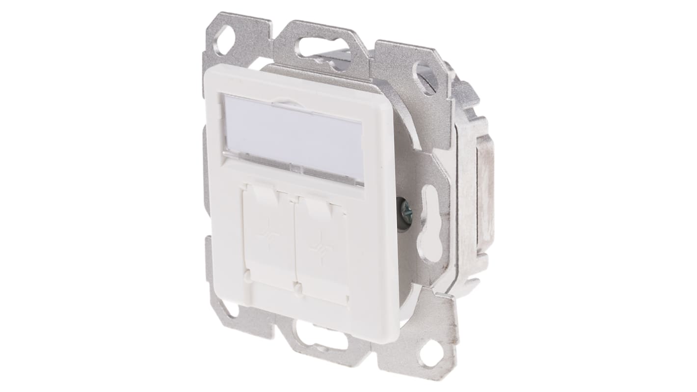 RS PRO Cat5e双口面板, 网络面板, RJ45接口, 50mmx60mmx49mm