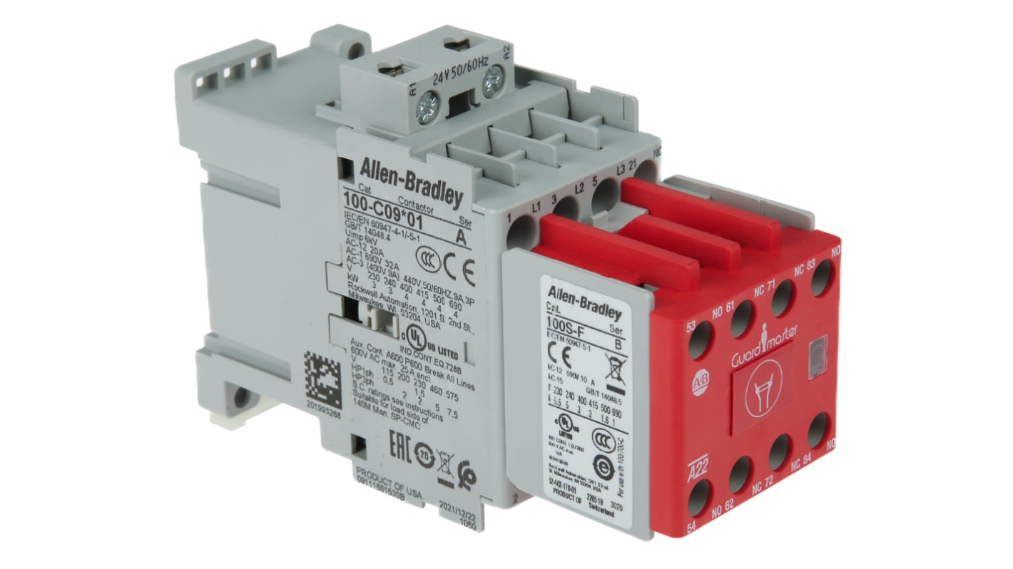 Stycznik 24 V AC Allen Bradley styki: 3 9 A 5NO + 3NC Śruba 100S-C09KJ23C