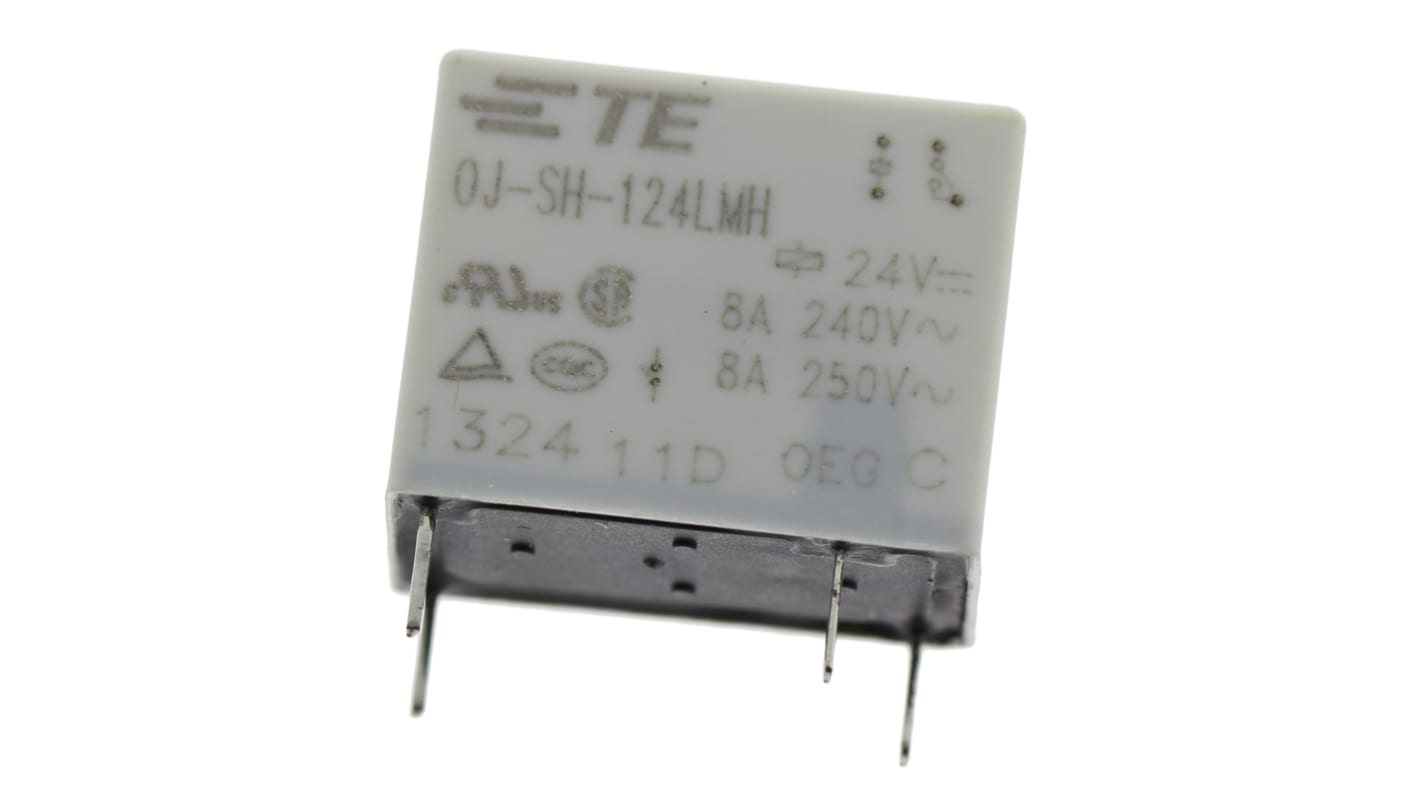 Relé de potencia sin enclavamiento TE Connectivity OJ de 1 polo, SPST, bobina 24V dc, 8A, Montaje en PCB