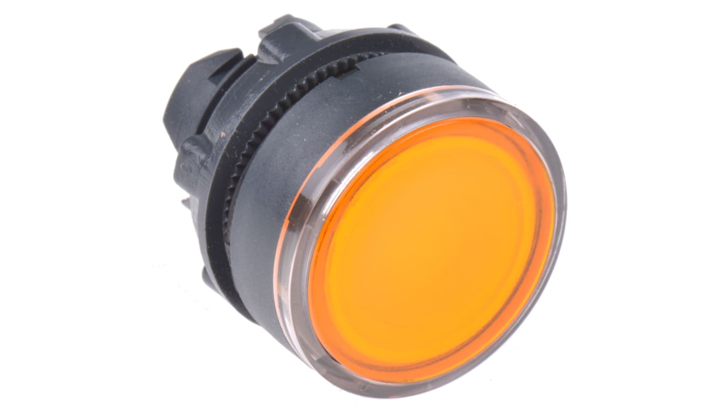 Schneider Electric Harmony XB5 Series Orange Illuminated Momentary Push Button Head, 22mm Cutout, IP66, IP67, IP69K