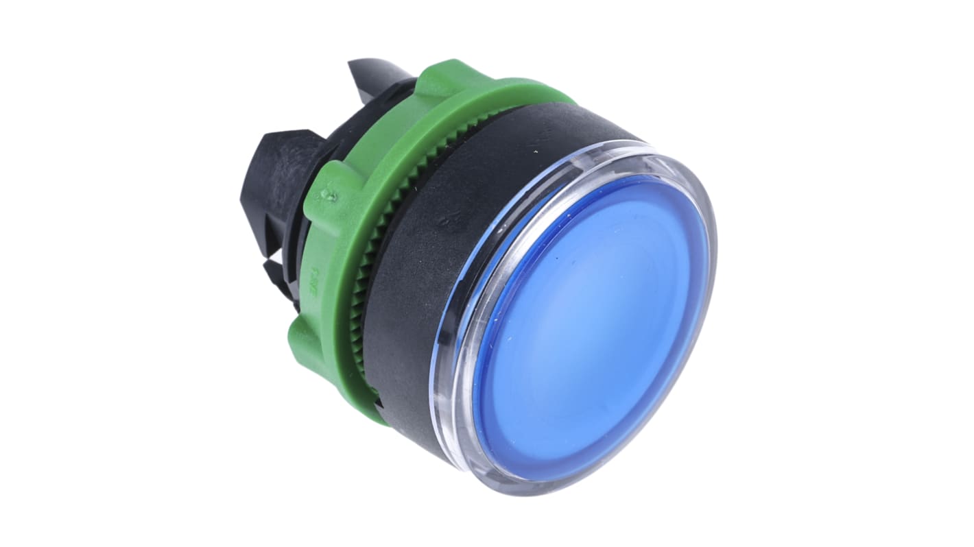 Schneider Electric Harmony XB5 Series Blue Illuminated Momentary Push Button Head, 22mm Cutout, IP66, IP67, IP69K