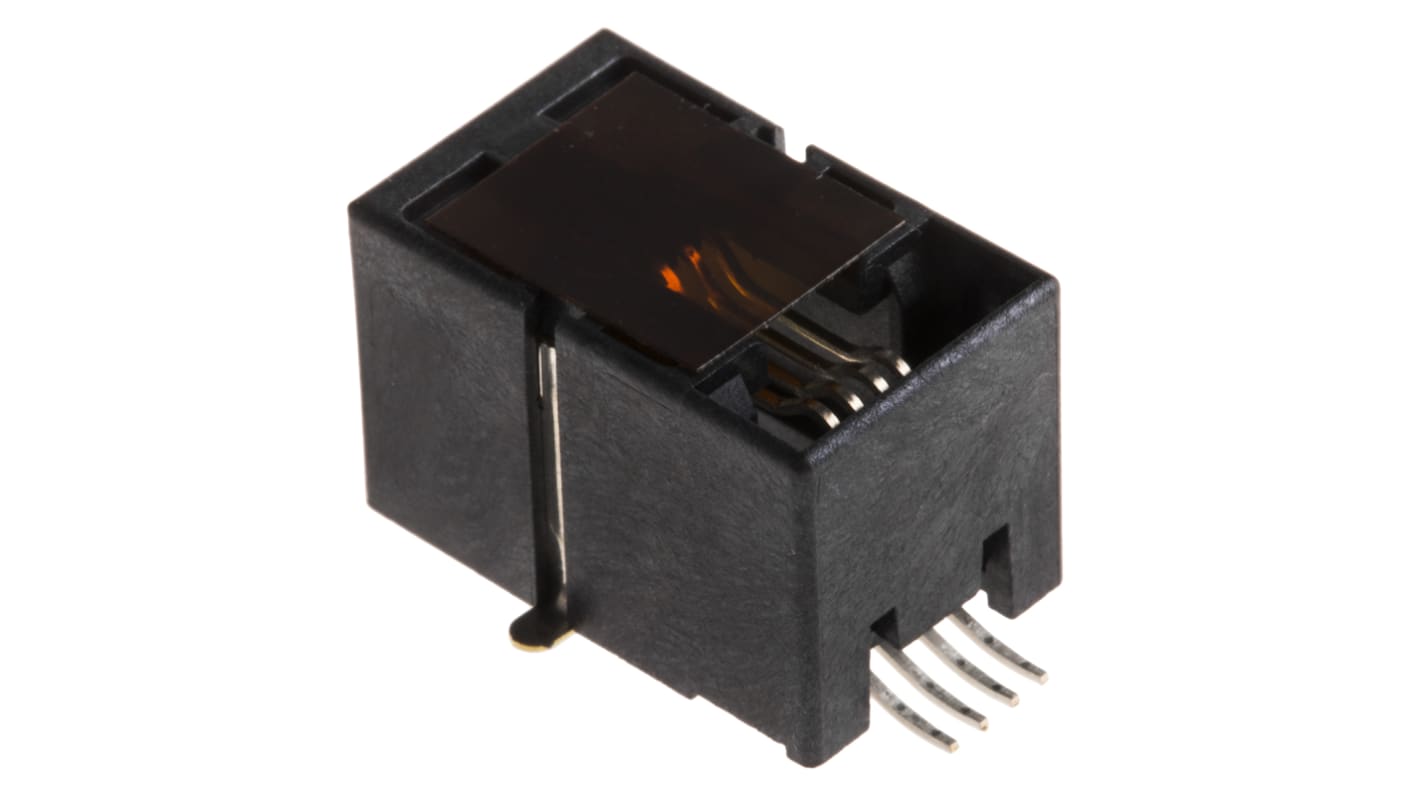 Molex 85502 Series Female RJ11 Connector, Surface Mount, Cat3 Right Angle 4P4C -Way