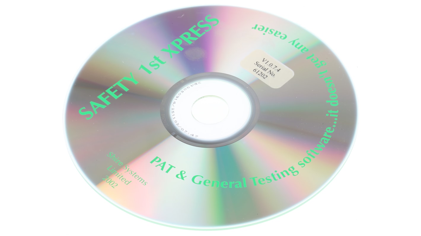 Shire Systems SFX PAT Testing Software, Software Name Safety 1st Xpress Software Windows 95, Windows 98, functions Data