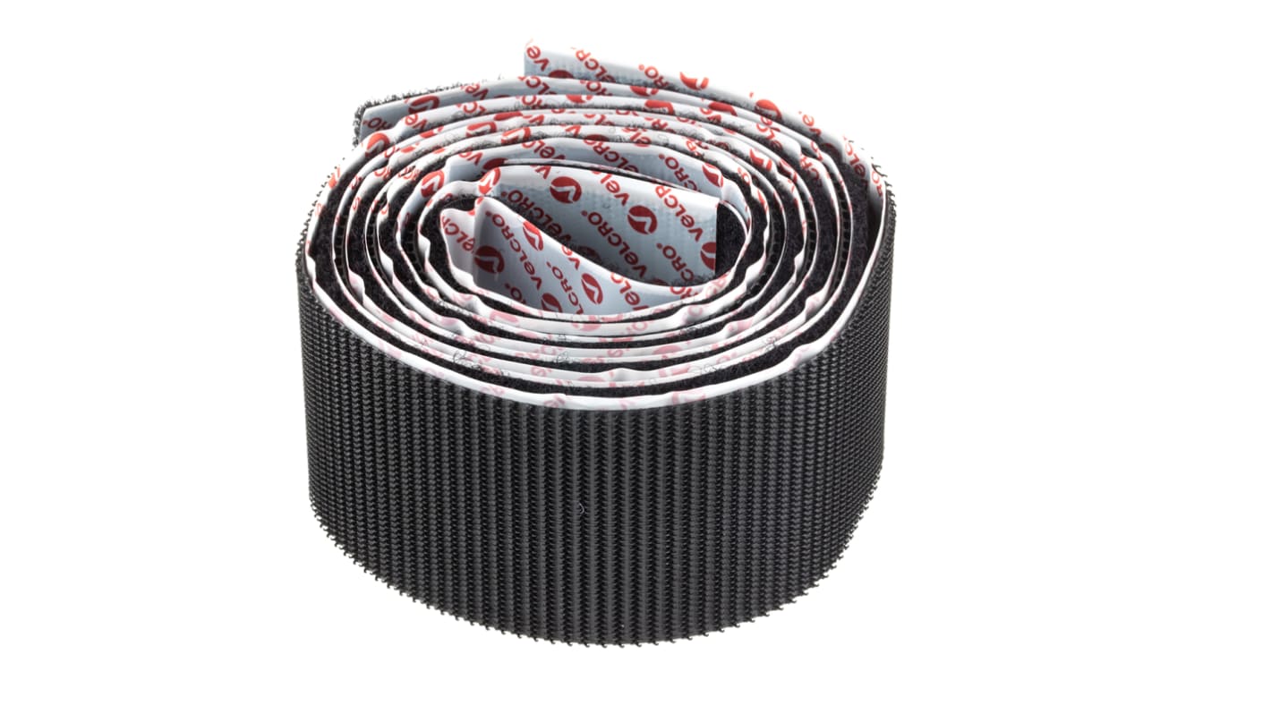Velcro Black Hook & Loop Tape, 50mm x 1m