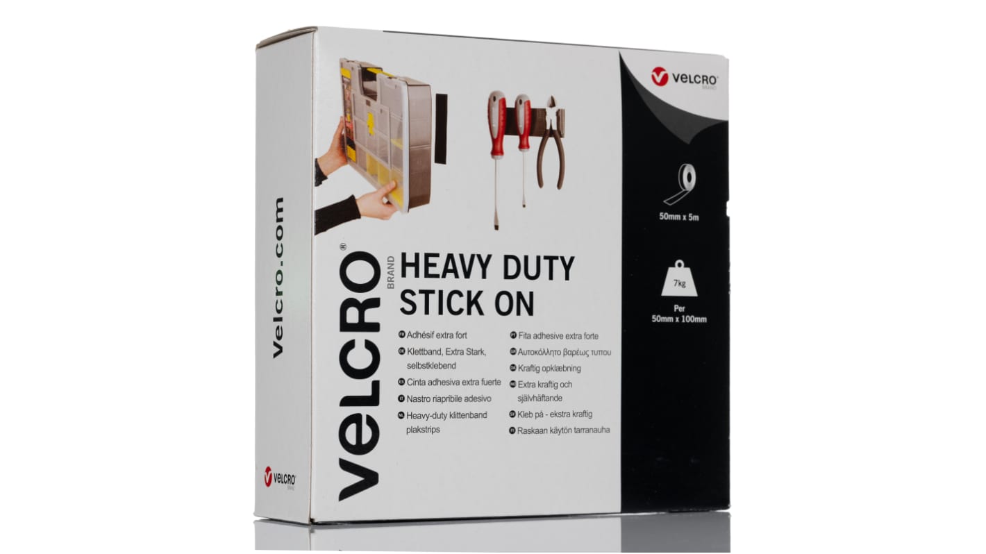 Velcro Black Hook & Loop Tape, 50mm x 5m