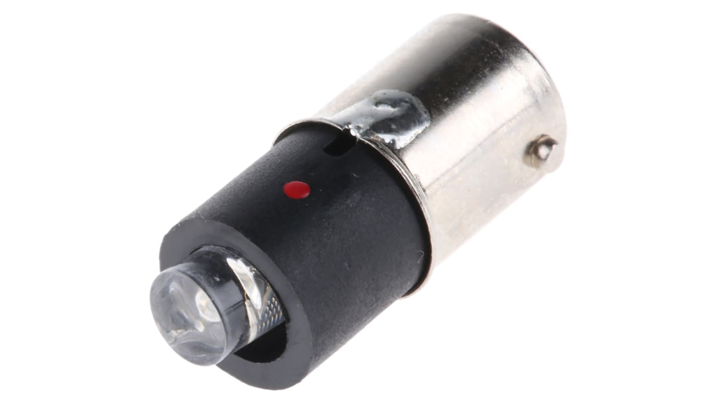 Lampada per indicatori Marl, lunga 26mm, Ø 4.9mm, 8-48V ca/cc, luce color Rosso, 11000mcd, Chip singolo da 100000h con