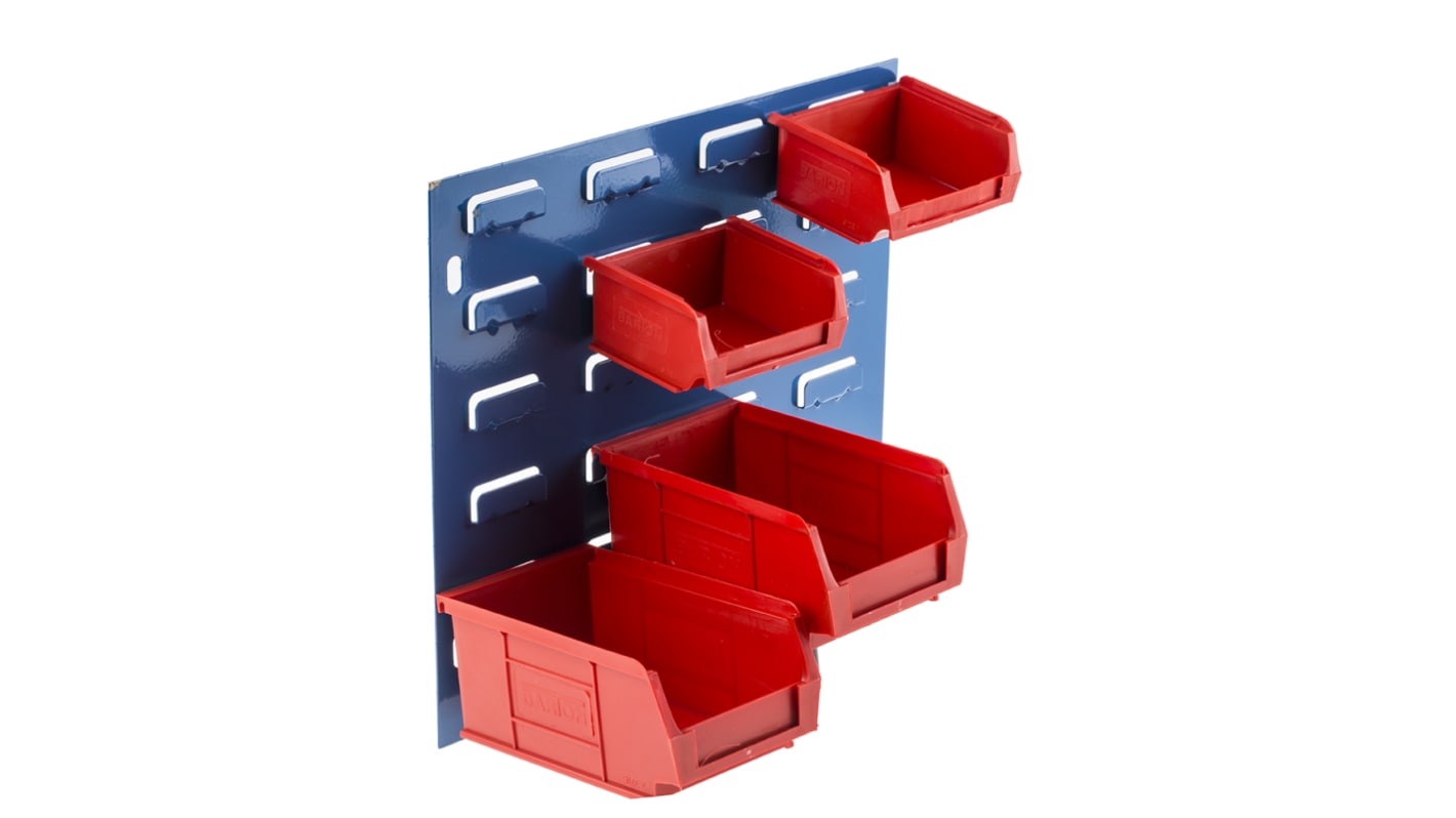 RS PRO PP Louvre Panel Storage Unit, 50mm x 100mm, Blue, Red