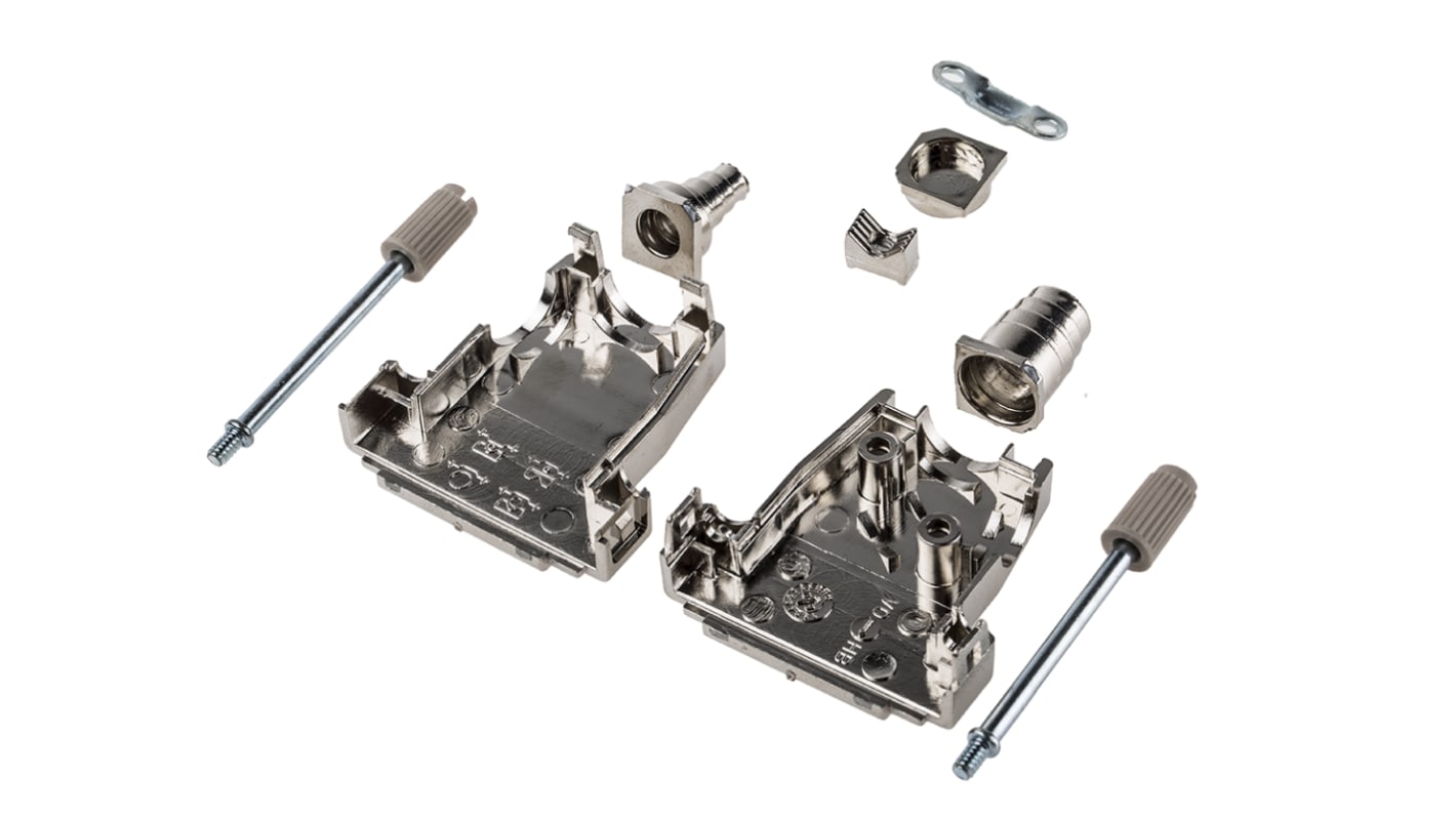 MH Connectors MHDSSK-T/M Series ABS Angled, Straight D Sub Backshell, 15 Way, Strain Relief