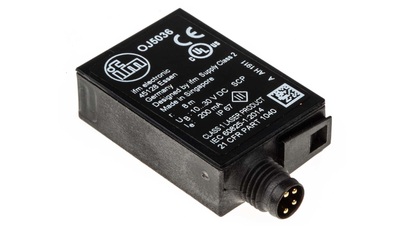 Rs-Online Sensore fotoelettrico Rettangolare ifm electronic a retroriflessione rilevamento 8 m uscita PNP
