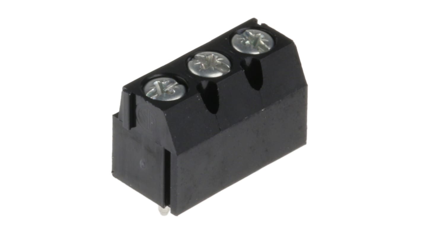 Weidmuller PM 5.08 Series PCB Terminal Block, 3-Contact, 5.08mm Pitch, Through Hole Mount, 1-Row, Screw Termination