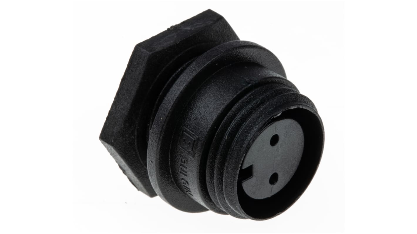 Bulgin Circular Connector, 2 Contacts, Front Mount, Miniature Connector, Socket, Female, IP68, Buccaneer 400 Series