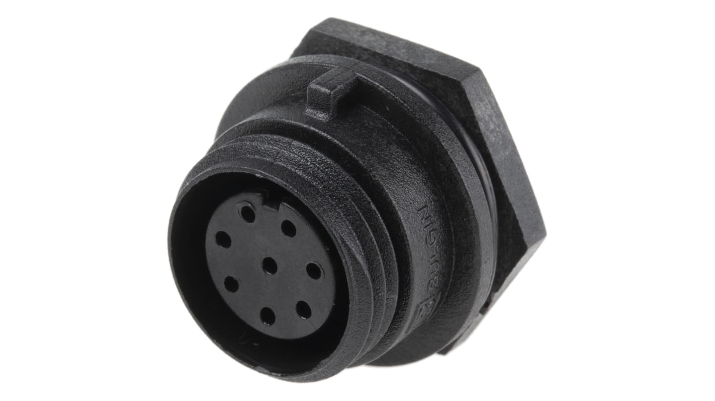 Bulgin Circular Connector, 8 Contacts, Front Mount, Miniature Connector, Socket, Female, IP68, Buccaneer 400 Series