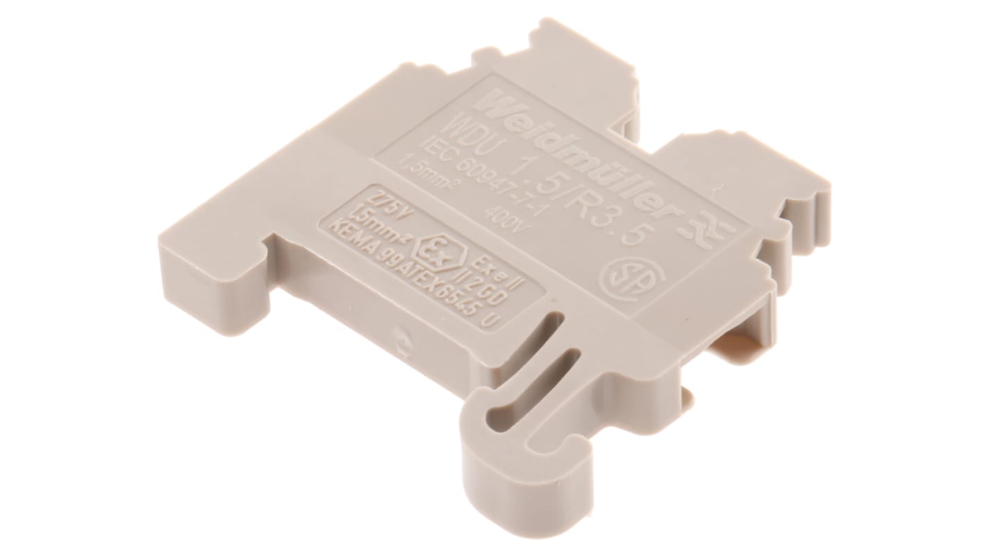 Morsettiera per guida DIN Weidmuller, Beige scuro, livello Singolo, 17.5A